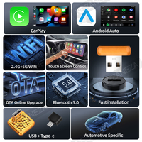 GRANDNAVI Mini Dongle USB Portátil Inalámbrico CarPlay Android Auto Mirror Link Control de Volante Manos Libres BT