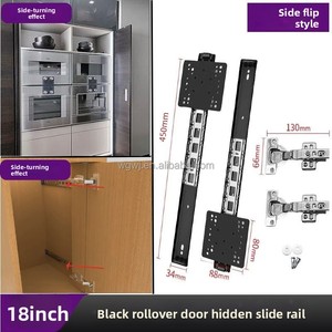 Glissières et charnières de <span class=keywords><strong>porte</strong></span> cachées - Glissières modernes robustes pour les portes de cuisine, de chambre à coucher, d'armoire et de placard extérieurs - Product Image 3