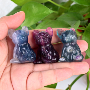 Animales Tallados a Mano en Piedra Natural de Fluorita Francesa de 40MM para Decoración - Product Image 6