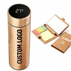 Cadeau d'entreprise promotionnel, bouteille d'eau intelligente à double paroi isolée thermiquement de 500 ml avec affichage numérique LED de la température, logo personnalisé - Product Image 1