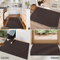 Tapis d'entrée intérieur antidérapant avec support en caoutchouc, lavable en machine, design moderne, résistant à la saleté, absorbant l'eau, tapis pour chien