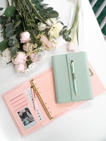 La QUANTITÉ MINIMALE DE COMMANDE Fantaisie Cahier de Réunion Journal Relié En Cuir Reliure à Feuilles Mobiles Vert Olive Cahier Avec Rechargeable Papiers