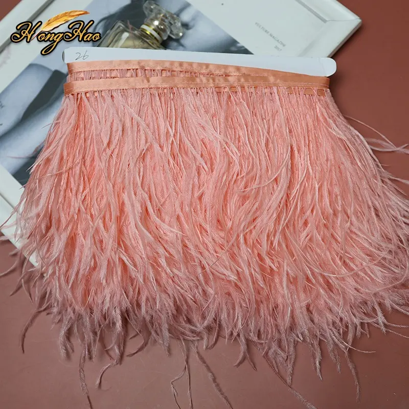 Wholesale Cheap Ostrich Feather Lace Trims Dyed Fluffy Fringes for Sewing Crafts Clothing Accessories