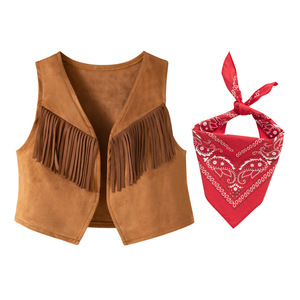 Chaleco de Vaquero del Oeste para Niños MS Kids, con Flecos de Gamuza y Pañuelo Rojo con Diseño Paisley, Disfraz para Halloween, Televisión y Cine - Product Image 4