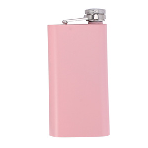 Fiaschi da whisky con Logo personalizzato bianco in acciaio inossidabile a prova di perdite con tappo in metallo a perdifiato per tasca da campeggio - Product Image 6