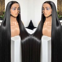 Wig Rambut Asli Vietnam Grosir Tanpa Lem, Wig Lurus Panjang 40 Inch, Wig Rambut Manusia Lace Front 13x4 13x6 HD Full Lace Frontal Wig