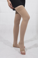 Chaussettes de compression cuisse haute DSF15-21mmHg, bas anti-embolie, soutien des jambes unisexe, logo personnalisé OEM disponible