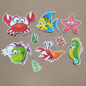 Xuri Trendy Fun salle de bain autocollants mignon dessin animé océan animaux poisson hippocampe facile <span class=keywords><strong>à</strong></span> <span class=keywords><strong>coller</strong></span> étanche pour la sécurité du bain - Product Image 1