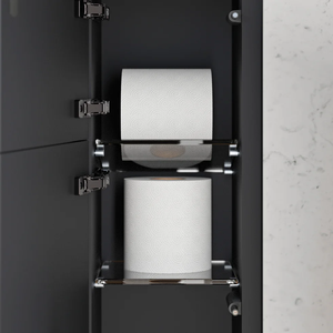 Módulo de Almacenamiento Empotrado para WC, Nicho de Pared para Inodoro con Doble Compartimento de Almacenamiento, Soporte para Papel Higiénico y Escobilla para Baño - Product Image 4