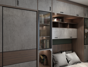 Armoire de chambre à coucher moderne autoportante à portes battantes, personnalisable, peut être équipée d'une coiffeuse et d'un bureau d'étude pour une utilisation hôtelière - Product Image 2