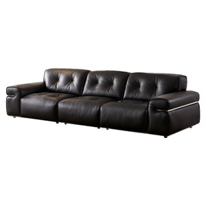 Modern Minimalist Elephant Shape Genuine Leather Sofa Designer Half Full Leather Straight Couch For Living Room Home Use - Product Image 4