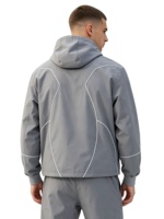 Ensemble de survêtement vintage pour homme avec logo personnalisé imprimé, veste à capuche et pantalon de jogging avec bandes réfléchissantes, uniforme d'équipe scolaire