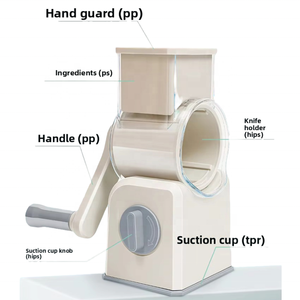 Dễ dàng-hoạt động tay-cranked ROTARY Slicer 3-lưỡi thép không gỉ lưỡi tái sử dụng của nhãn hiệu Nhà Bếp Tiện Ích trái cây rau cắt - Product Image 4