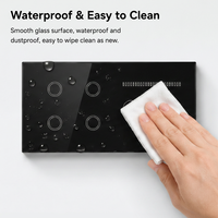 Interrupteur mural intelligent Tuya Wifi 4 voies pour éclairage et ventilateur, panneau tactile en verre trempé pour maison intelligente, commande vocale Alexa Google Assistant