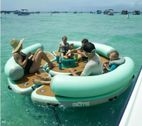 Chaise longue de piscine d'île flottante quai flottant gonflable/plate-forme gonflable de radeau flottant d'océan piscines de natation quai de bateau en PVC