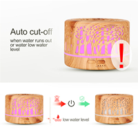Diffuseur d'huiles essentielles en bois à brume froide, humidificateur portable, purificateur d'air, veilleuse silencieuse, contrôle par application, utilisation hôtelière, LED 7 couleurs