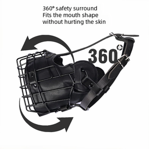 맞춤형 사이즈 다용도 친환경 가죽 개 훈련용 입마개 실내외 겸용 변형 디자인 - Product Image 4