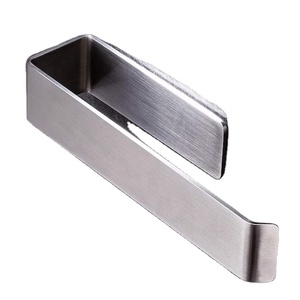 Porte-serviettes auto-adhésif pour salle de bain, nickel brossé, support pour serviettes de bain - Product Image 2