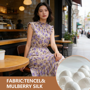 Ventes directes d'usine à bas prix de robes en coton de soie de 16 mm personnalisées avec des motifs floraux de style campagnard - Product Image 3