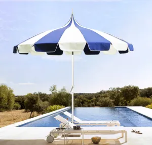现代定制大型商用大型重型沙滩遮阳伞花园户外宝塔天井遮阳伞带标志