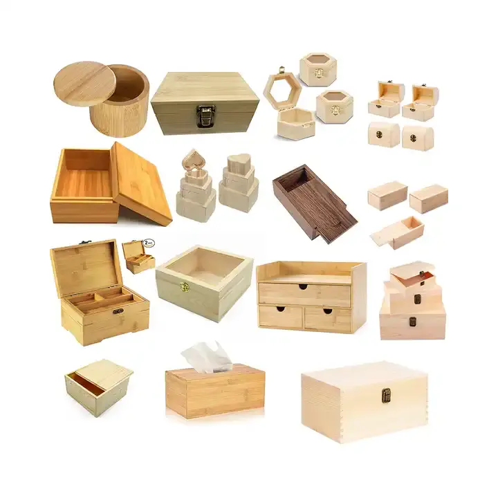 Factory direct delivery wholesale color category wood crafts boxes custom wooden box packaging gift