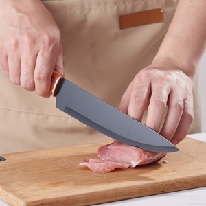 Ensemble de couteaux de chef en acier inoxydable en gros, revêtement antiadhésif, ensemble de couteaux de cuisine professionnels avec bloc à couteaux - Product Image 2