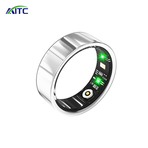 Bague connectée Android AITC : Réveil intelligent, contrôle gestuel, suivi de la fréquence cardiaque, oxygène sanguin, ECG, température, NFC, acier inoxydable - Product Image 1