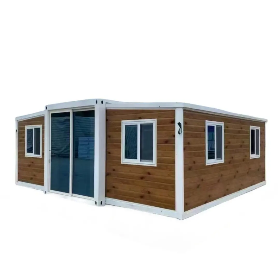 Wadah baja lipat, 40 kaki & 20 kaki rumah kontainer baja dapat dipanjangkan 3 kamar tidur Modular rumah untuk penggunaan luar ruangan