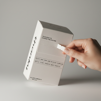 Boîte pliante personnalisée en papier détachable avec logo en relief, en papier d'art écologique pour emballage de vernis à ongles et sérum (base et couvercle)