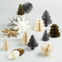 Ornements de Noël en papier, ornements en nid d'abeille pour arbre de Noël, décoration de fenêtre pour Noël, ornements en papier de Noël