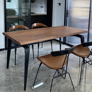 Trung Quốc bán hàng trực tiếp nhà sản xuất không tốn kém bền rắn gỗ kim loại hiện đại vuông bàn ăn đặt đồ nội thất nhà chuyển đổi - Product Image 1
