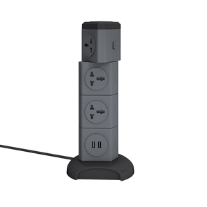 Multi presa di corrente con 2 USB protezione di sovraccarico torre Extension Board interruttore individuale e spia luminosa - Product Image 5