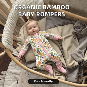 Pigiama per Neonati in Bambù con Maniche Lunghe e Cerniera, Tutina per Bambini, Abbigliamento da Notte con Zip - Product Image 2