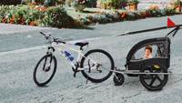 Trailer Sepeda Bayi Roda Tiga 2-IN-1 Terbaru, Platform Baja Anti Karat, Tahan Air, Untuk Belanja, Pantai, Serbaguna, OEM, Perjalanan Luar Ruangan