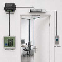 Serrure de porte magnétique 280KG 600LBS, serrure électromagnétique ANSI Grade 1, étanche, contrôle d'accès pour portes en verre ou en bois