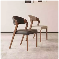 Chaise de salle à manger en bois massif antique XY-best, réglable en hauteur, pour la maison, le bureau et l'hôtel, avec revêtement en cuir moderne