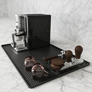 Tapis multifonctionnel carré en silicone de style chinois pour machine à café, idéal pour l'égouttage et le séchage sur comptoir de cuisine - Product Image 2