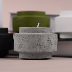 Cement Scented <b>Candle</b> Jar Round Soy Wax Minimalist Home Decor Birthday <b>Gift</b> - Product Image 2