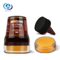 Daan Huile nourrissante professionnelle pour cuir en cire d'abeille naturelle portable 40g pour chaussures et canapés avec applicateur éponge intégré