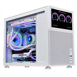 Boîtier PC de jeu ATX avec écran LCD, 2 fenêtres en verre, boîtier PC de bureau avec écran - Product Image 5