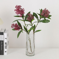 Tiges de verdure artificielles au toucher réaliste, branche de baies de Skimmia pour la décoration de mariage, de fête à domicile, de table, plante de haute qualité