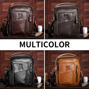 <span class=keywords><strong>Bolso</strong></span> <span class=keywords><strong>bandolera</strong></span> de cuero genuino para hombre de la marca BULLCAPTAIN con capa protectora pequeña y mediana, <span class=keywords><strong>bolso</strong></span> cruzado de piel de vaca. - Product Image 2