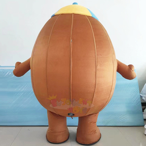 ชุดมาสคอตเป่าลมธีมเมล็ดกาแฟ/เมล็ดถั่ว ยี่ห้อ Enjoyment Brand ตุ๊กตาถั่วสวมหมวกถือธง สำหรับผู้ใหญ่ในช่วงวันหยุด - Product Image 5