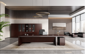 Mesa <span class=keywords><strong>de</strong></span> <span class=keywords><strong>Oficina</strong></span> Ejecutiva con Diseño Moderno y Chapa <span class=keywords><strong>de</strong></span> Madera Ecológica para <span class=keywords><strong>Trabajo</strong></span> Híbrido y Reuniones Virtuales, Uso en <span class=keywords><strong>Oficina</strong></span> en Casa - Product Image 4