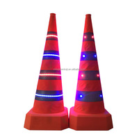 Cône de signalisation routière pliable de haute qualité, très vendu, cône de signalisation routière solaire, lumière de cône de signalisation routière de 28 pouces