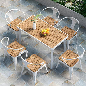 Nordic-style Durable Outdoor Table Chair Set Minimalist Design Natural Wood Solid Wood Construction for Cafes Milk Tea Shops - Product Image 6