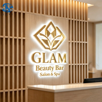Letras Acrílicas Personalizables con Retroiluminación LED 3D Brillante, de Acero Inoxidable, para Letreros Exteriores de Parques Comerciales, Resistentes al Agua IP65, con Bluetooth