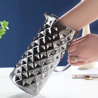 Carafe à boisson en verre borosilicate sans BPA, grande capacité, coupe diamant, faite à la main, design moderne, plusieurs couleurs, en stock