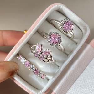 Gemstone Fashion Rings 18K Gold Plated Zircon Butterfly Eternity Band Ring for Women - Product Image 3