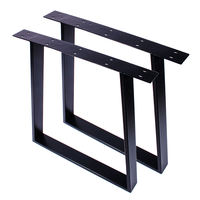 Pieds de table en métal noir moderne, en acier forgé, détachables, de forme industrielle, pour bureau, en gros, en verre, en fonte